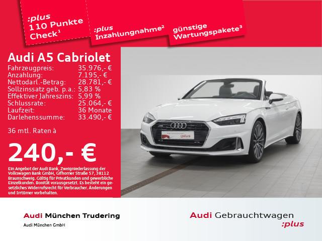 Audi A5 Cabriolet Quattro S-Tronic 40 TFSI