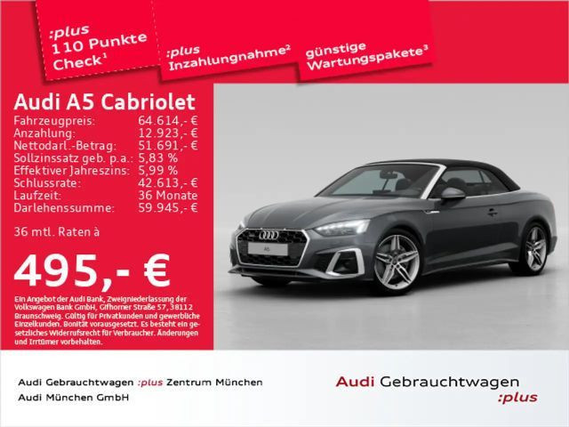 Audi A5 Cabriolet Quattro S-Line S-Tronic 45 TFSI