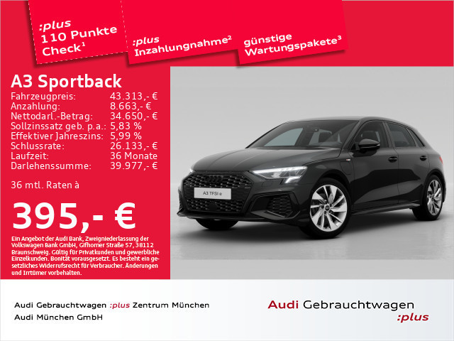 Audi A3 Sportback S-Line S-Tronic Hybride 40 TFSI