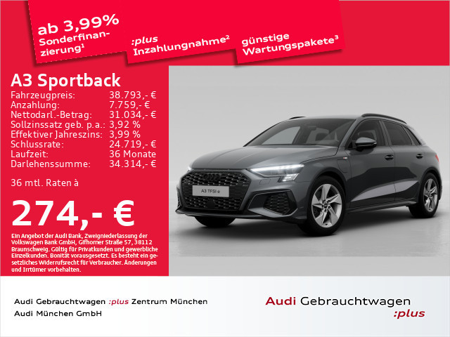 Audi A3 Sportback S-Line S-Tronic Hybride 40 TFSI