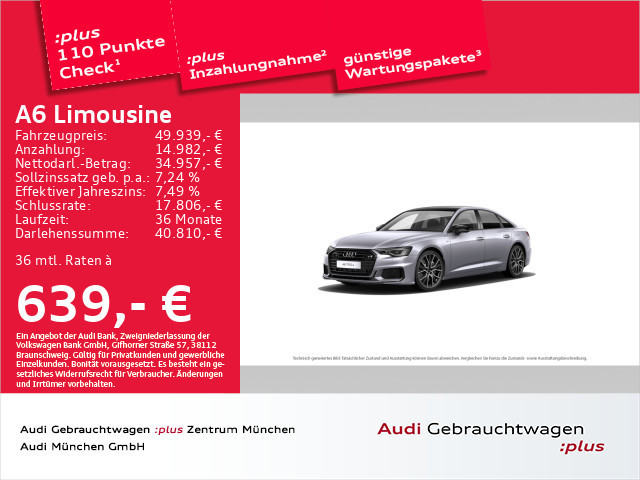 Audi A6 Limousine Quattro S-Tronic Sport 50 TFSI