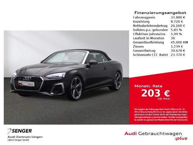 Audi A5 Cabriolet Quattro S-Line S-Tronic 40 TDI