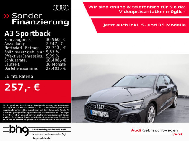 Audi A3 Sportback S-Line S-Tronic Hybride 40 TFSI