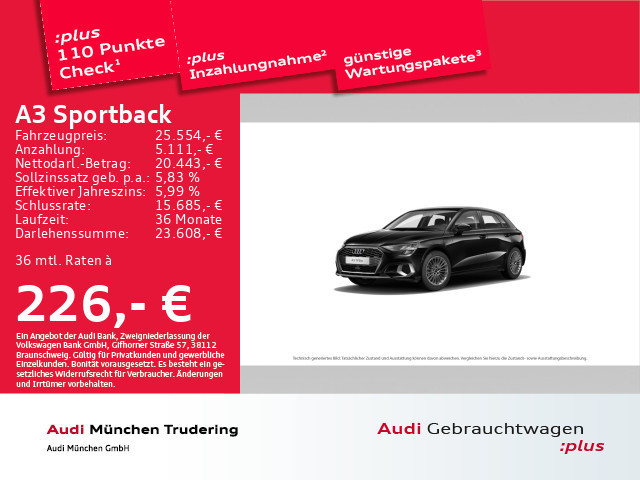 Audi A3 Sportback S-Tronic Hybride 40 TFSI