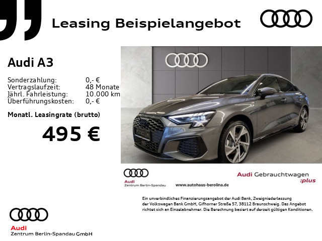 Audi A3 Sedan Quattro S-Line S-Tronic 40 TFSI