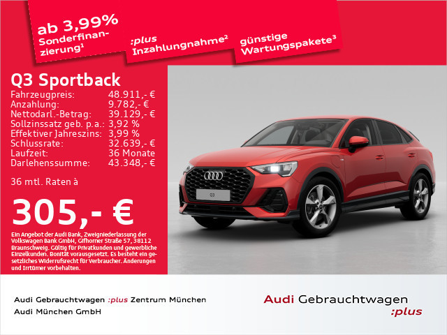 Audi Q3 Sportback S-Line S-Tronic Hybride 45 TFSI