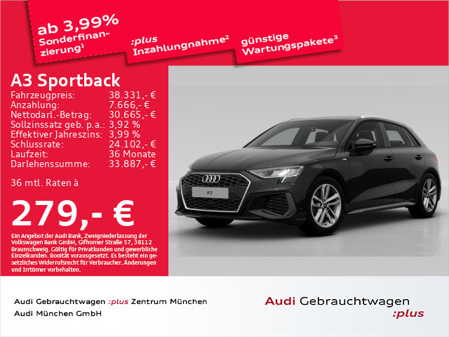 Audi A3 Sportback S-Line S-Tronic 35 TDI