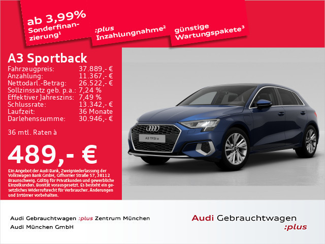 Audi A3 Sportback S-Tronic Hybride 40 TFSI