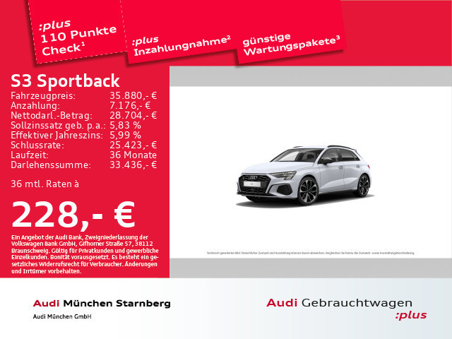 Audi S3 Sportback Quattro S-Tronic