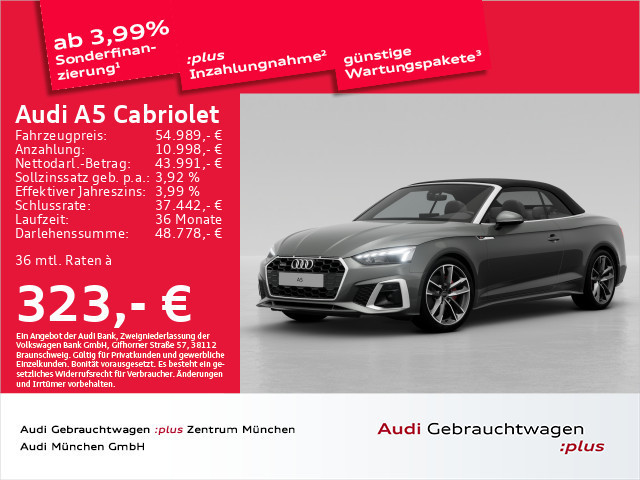 Audi A5 Cabriolet Quattro S-Line S-Tronic 40 TFSI