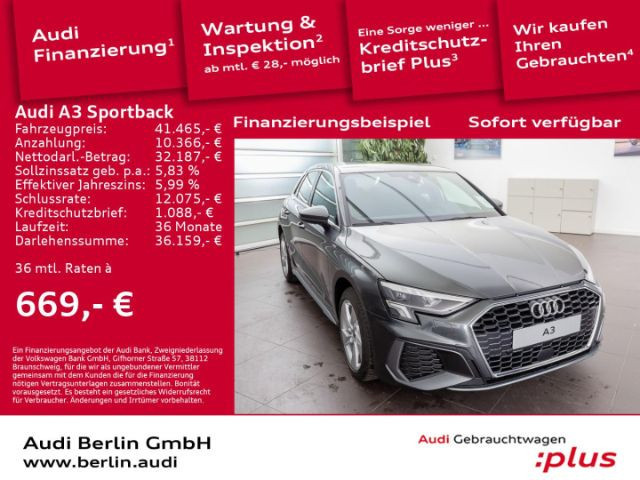 Audi A3 Sportback S-Line S-Tronic 30 TFSI