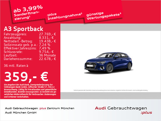 Audi A3 Sportback S-Tronic 35 TDI