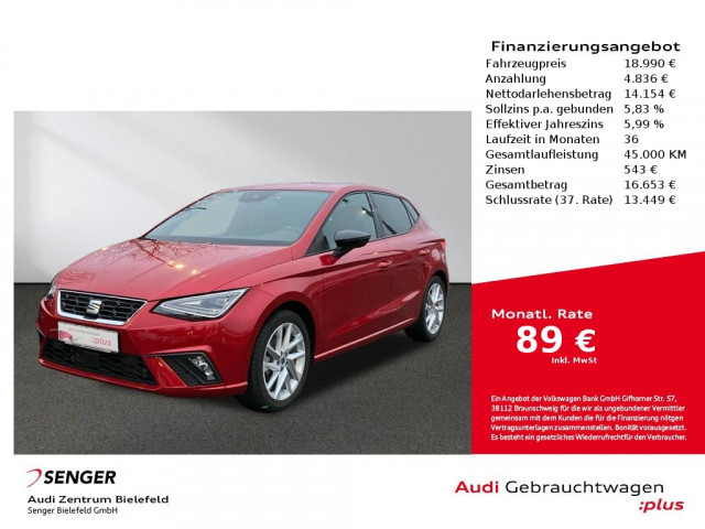 Seat Ibiza FR-lijn 1.0 TSI