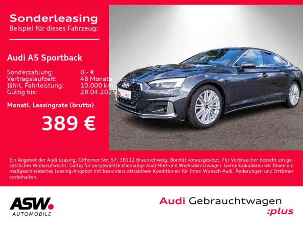 Audi A5 Sportback Quattro S-Tronic 40 TFSI