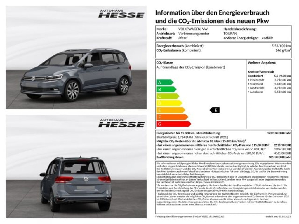 Volkswagen Touran DSG 2.0 TDI