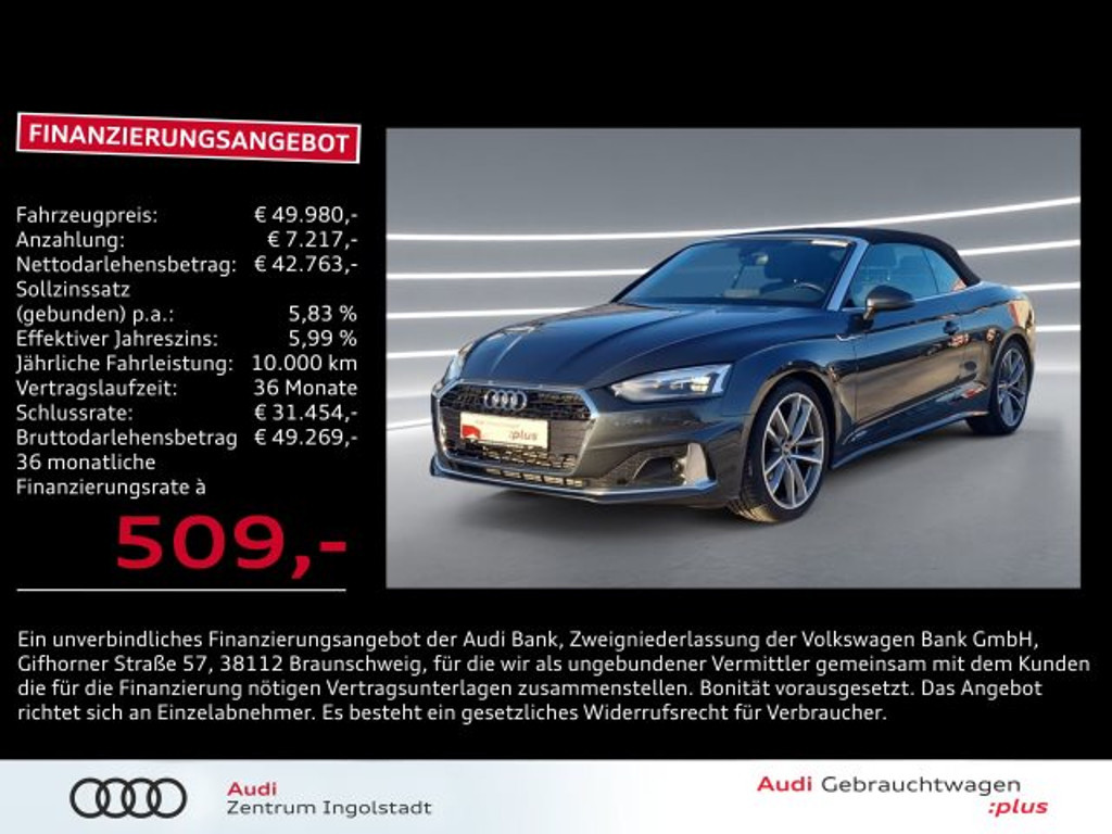 Audi A5 Cabriolet S-Tronic 35 TFSI