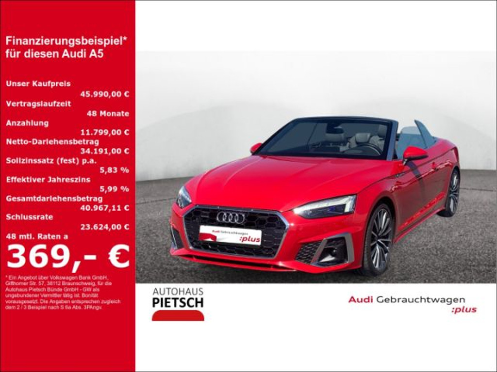 Audi A5 Cabriolet Quattro S-Tronic 45 TFSI