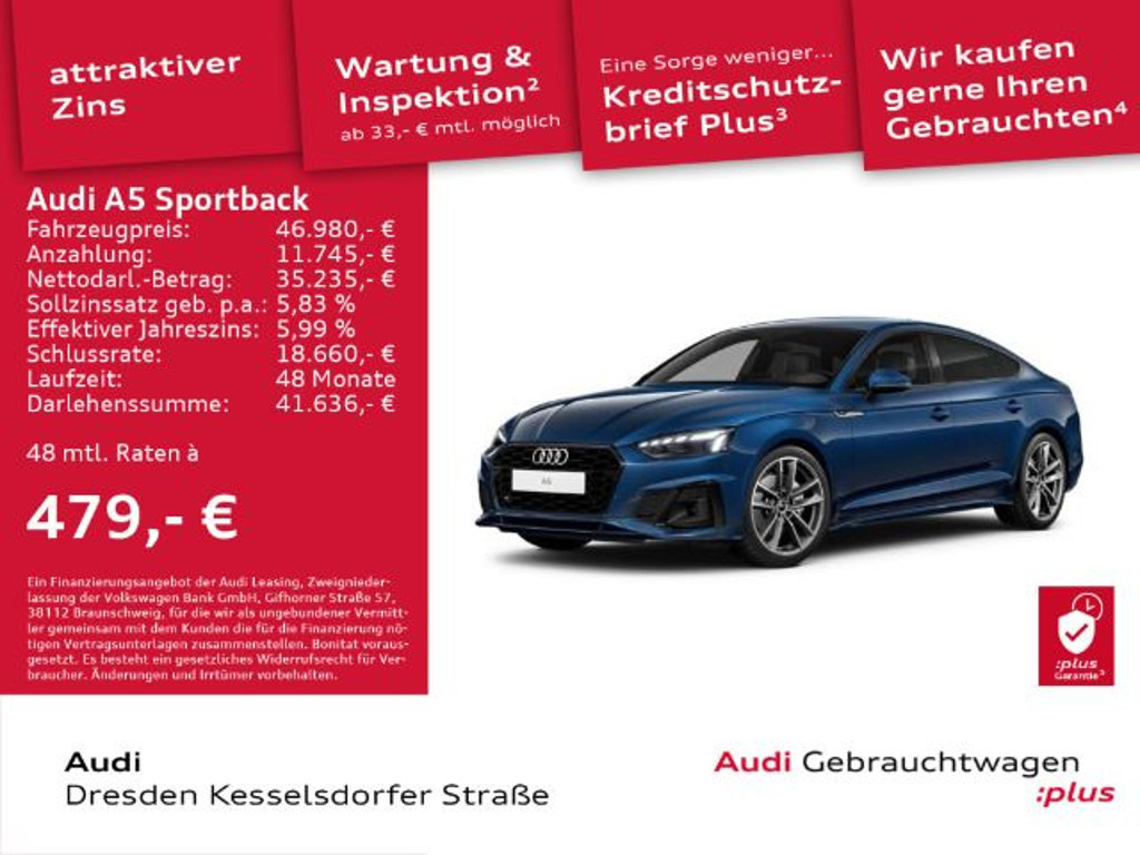Audi A5 Sportback S-Line S-Tronic 40 TDI