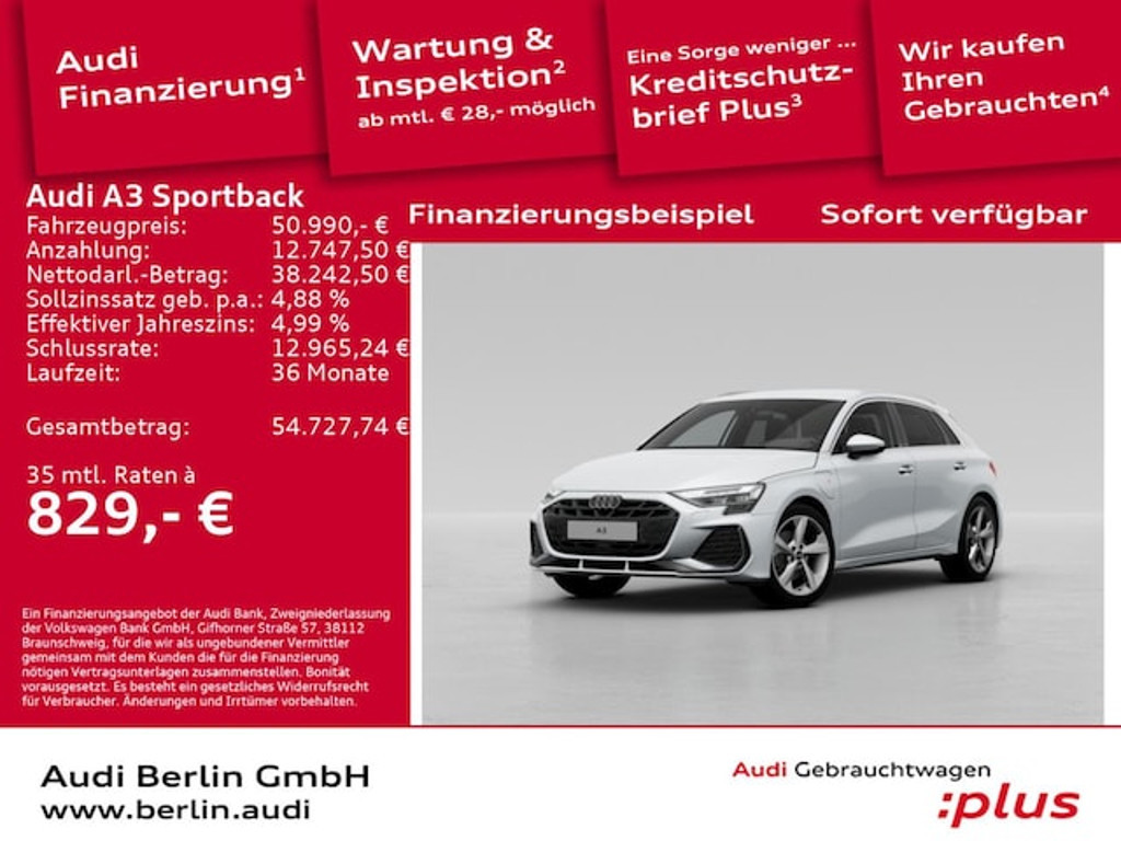 Audi A3 Sportback S-Line S-Tronic Hybride 40 TFSI