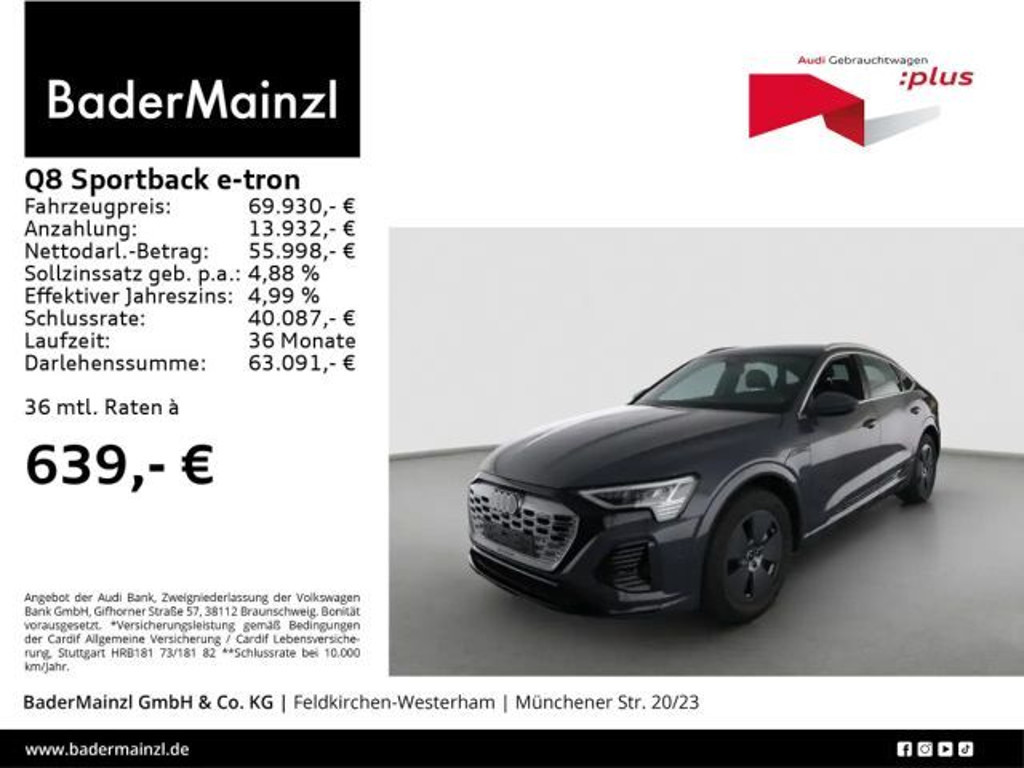 Audi Q8 e-tron Sportback Quattro S-Line 55