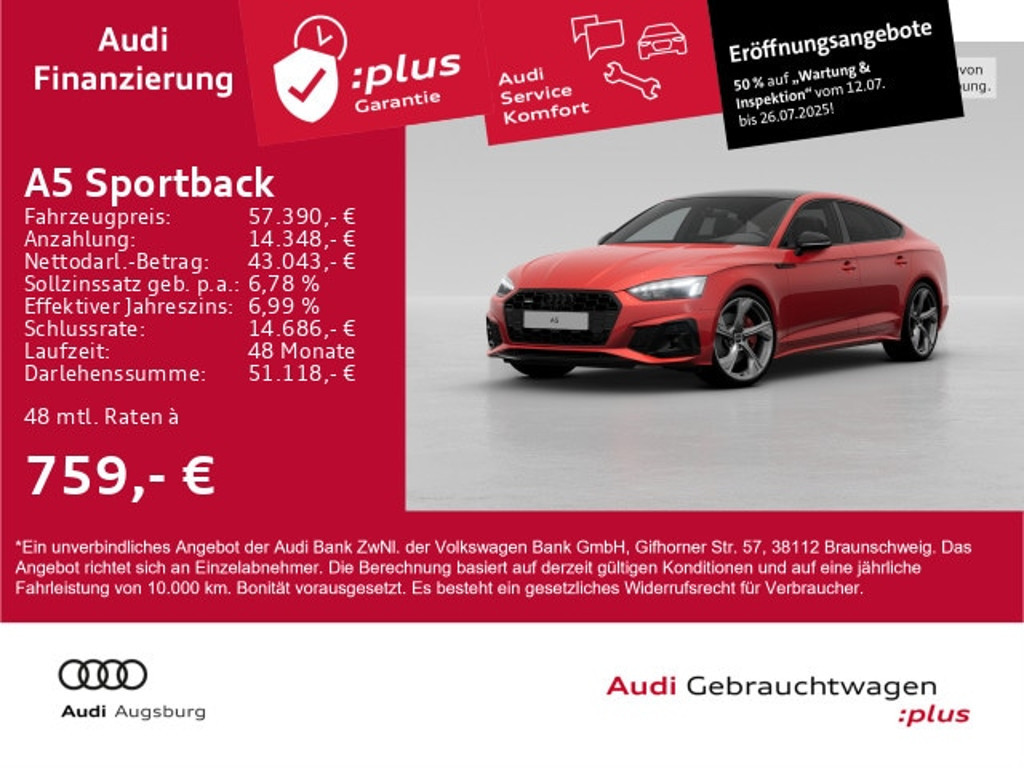 Audi A5 Sportback Quattro Business S-Line S-Tronic 45 TFSI