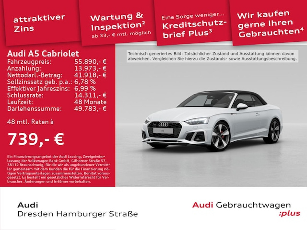 Audi A5 Cabriolet Quattro S-Line S-Tronic 40 TDI