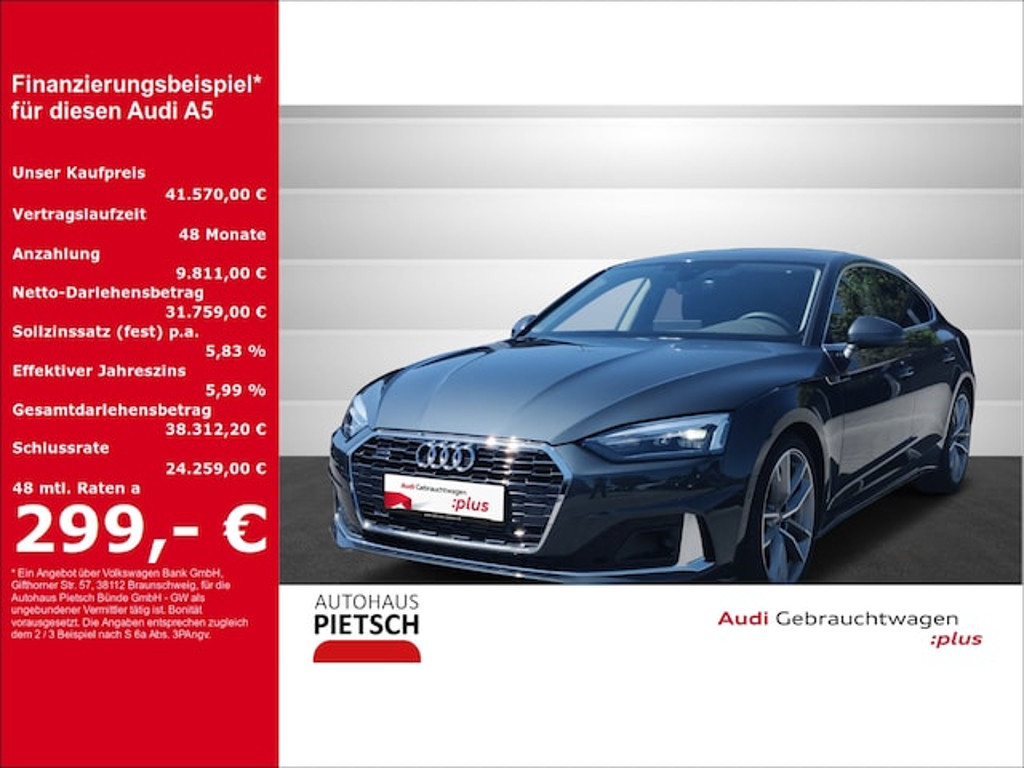 Audi A5 Sportback Quattro S-Tronic 40 TFSI