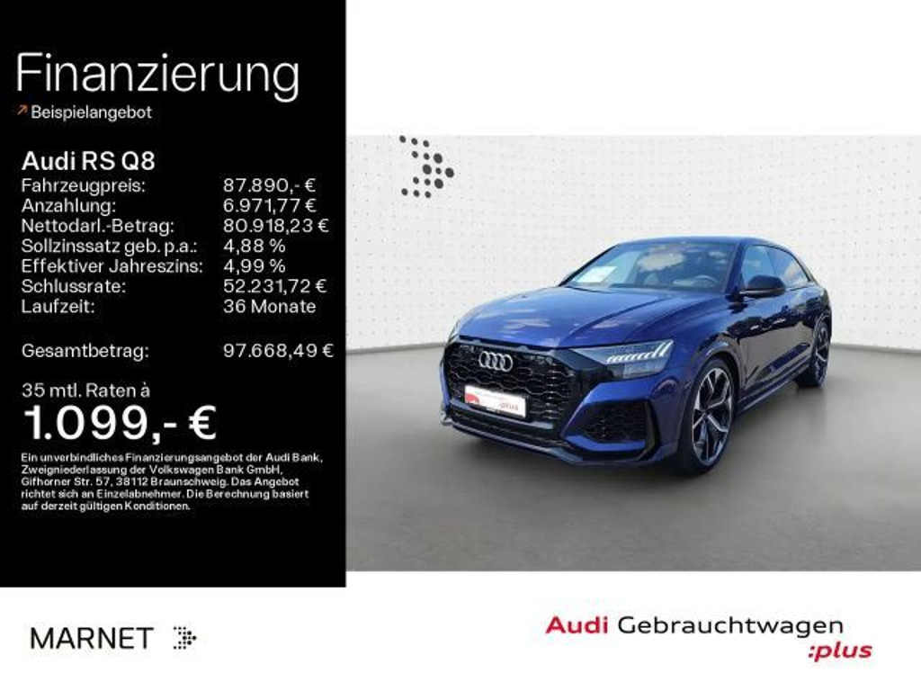 Audi RS Q8 *Navi*Matrix*Alu*AHK*B&O*HUD*PDC*Virtual Co