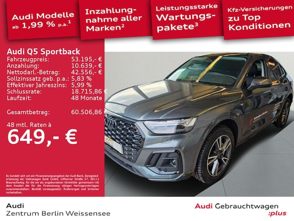 Audi Q5 Sportback Quattro Business S-Line S-Tronic Hybride 50 TFSI