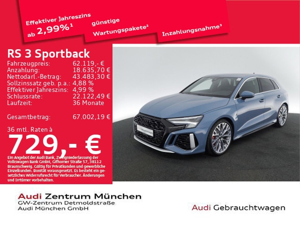 Audi RS3 Sportback Quattro S-Tronic