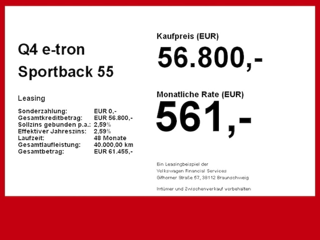 Audi Q4 e-tron Sportback Quattro