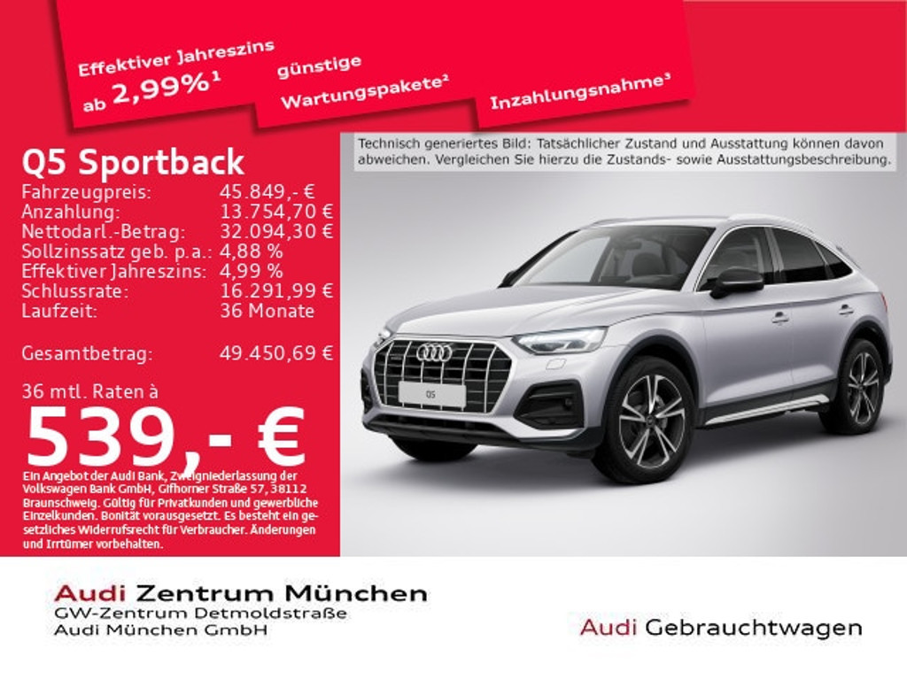 Audi Q5 Sportback Quattro S-Tronic 40 TDI