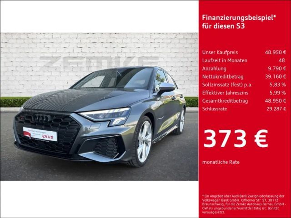 Audi S3 Sportback Sedan Quattro S-Tronic
