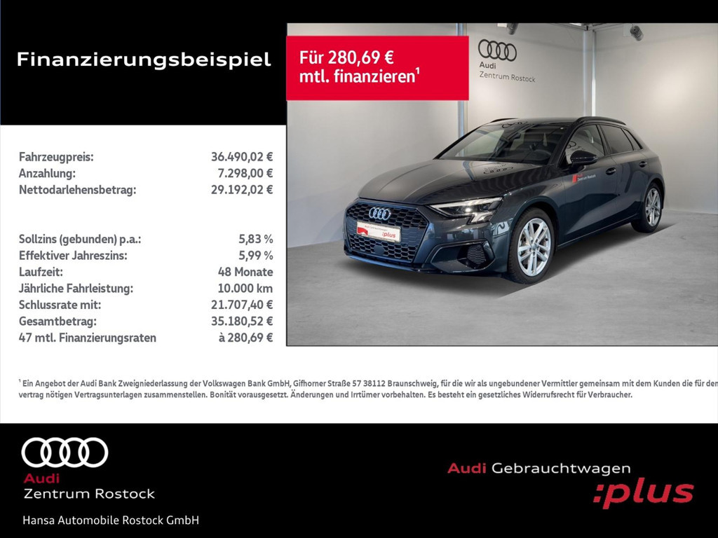 Audi A3 Sportback Sedan S-Line S-Tronic 35 TFSI