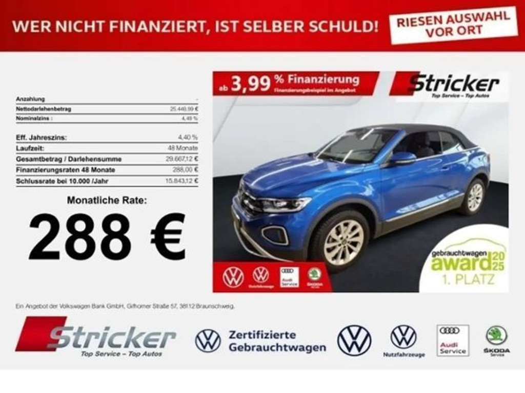 Volkswagen T-Roc Style Cabriolet 1.0 TSI