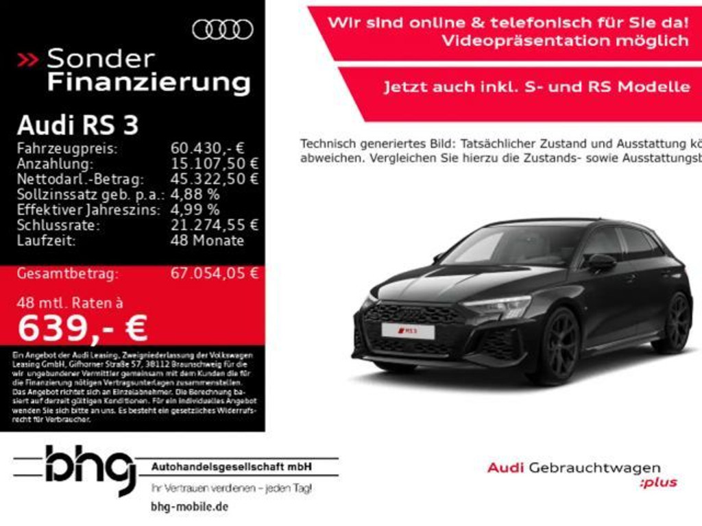 Audi RS3 Sportback Sedan Quattro S-Tronic