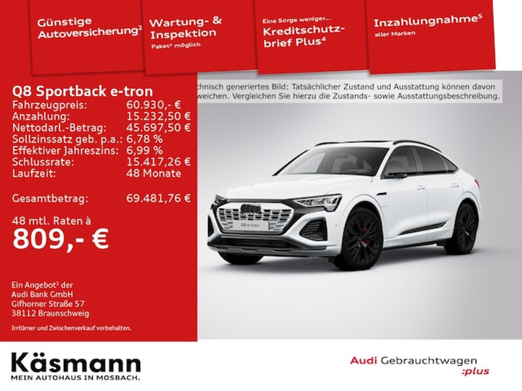 Audi Q8 e-tron Sportback Quattro S-Line 55