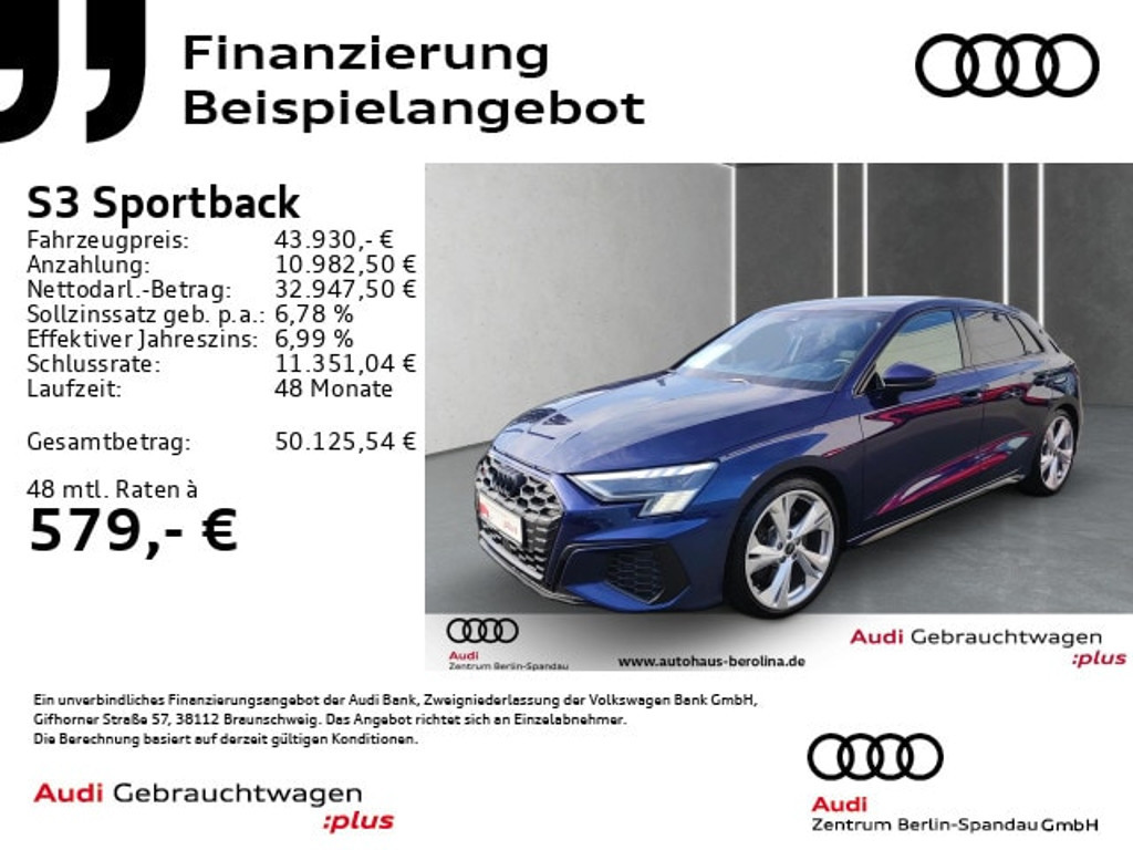 Audi S3 Sportback Quattro S-Tronic