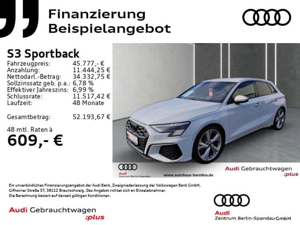 Audi S3 Sportback Quattro S-Tronic
