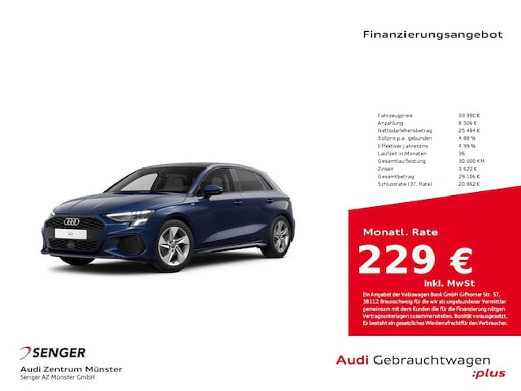 Audi A3 Sportback S-Line S-Tronic 30 TDI