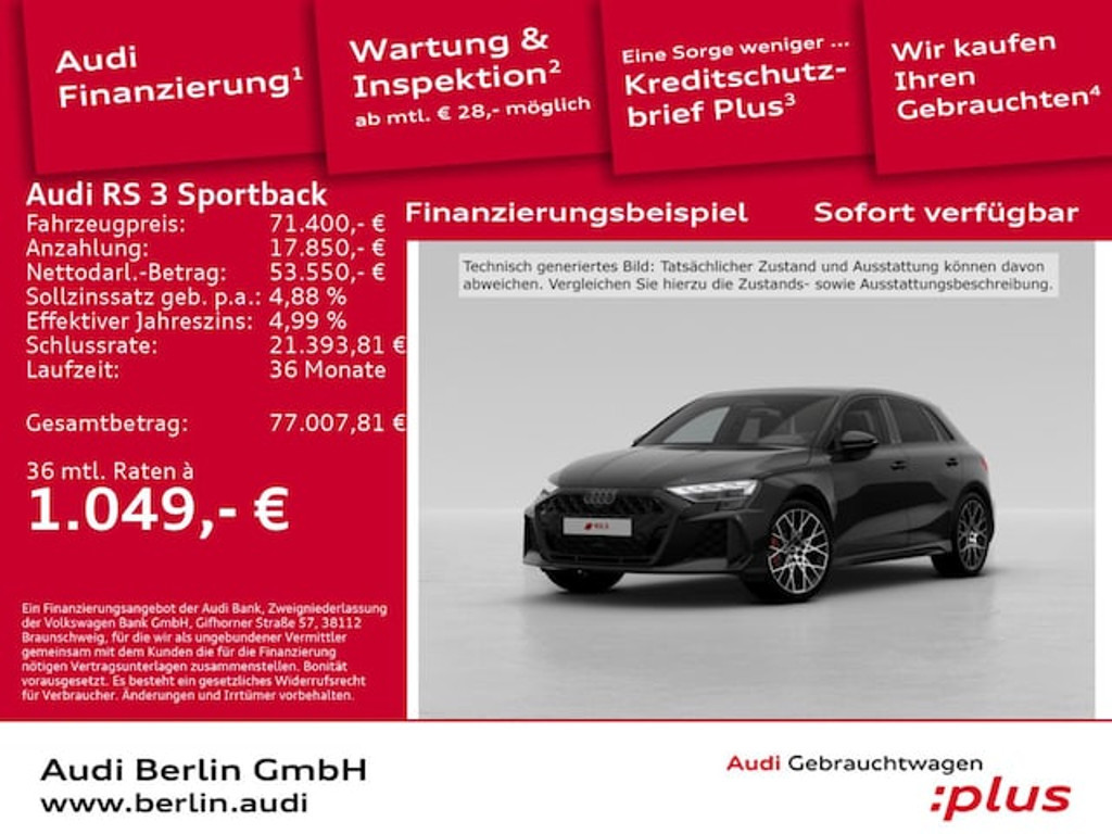 Audi RS3 Sportback Quattro S-Tronic