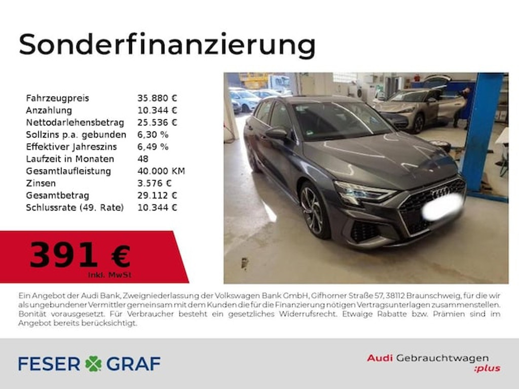 Audi A3 Sportback Quattro S-Line S-Tronic 40 TDI