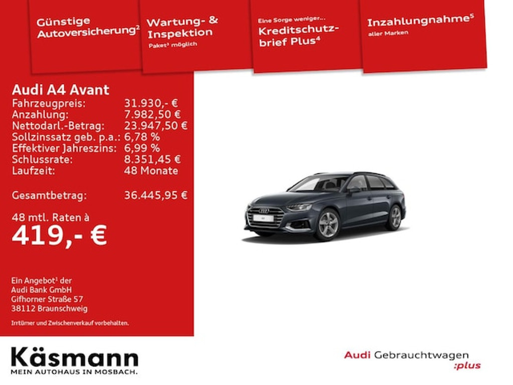 Audi A4 Avant S-Tronic 35 TDI