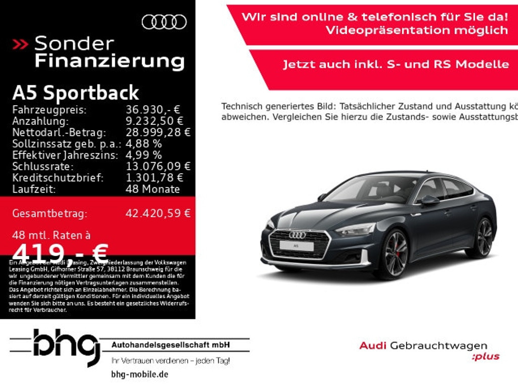 Audi A5 Sportback S-Tronic 40 TFSI