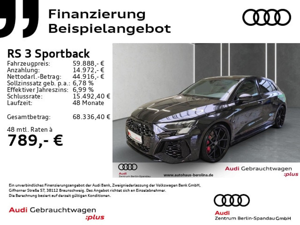 Audi RS3 Sportback Quattro S-Tronic