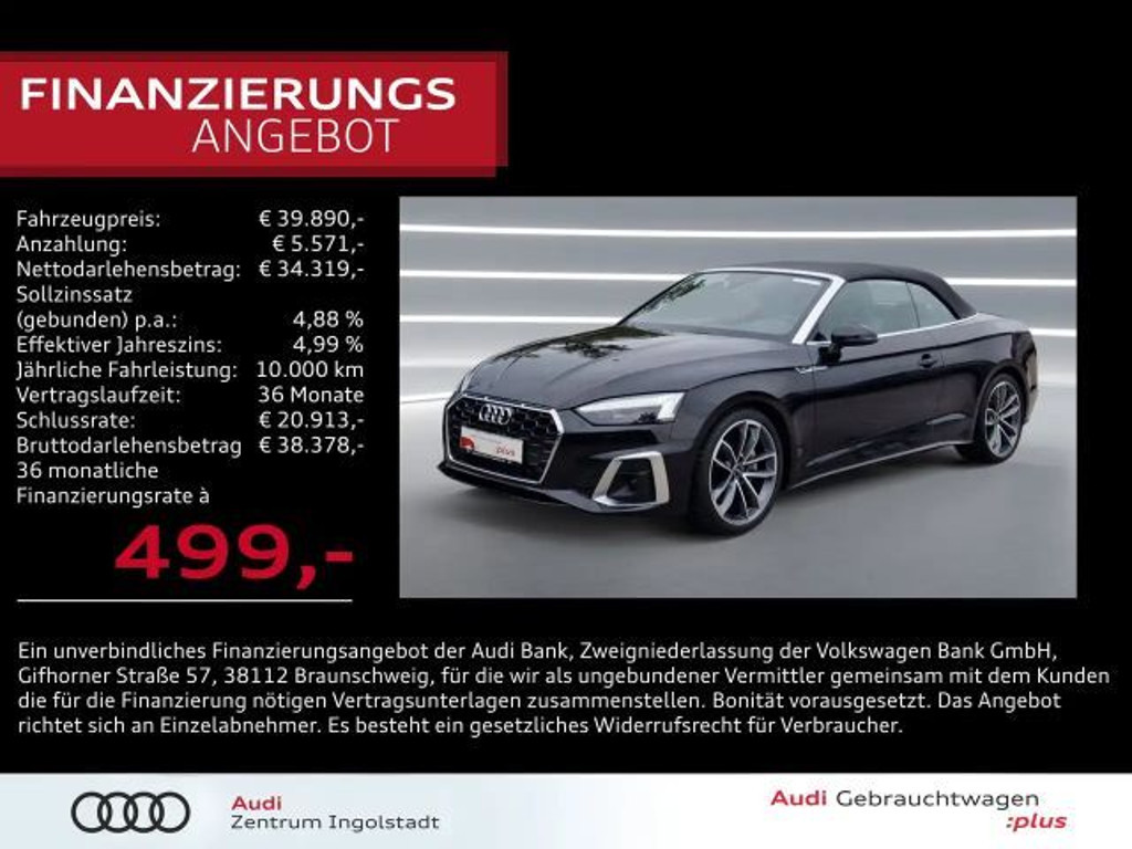 Audi A5 Cabriolet Quattro S-Line 40 TDI