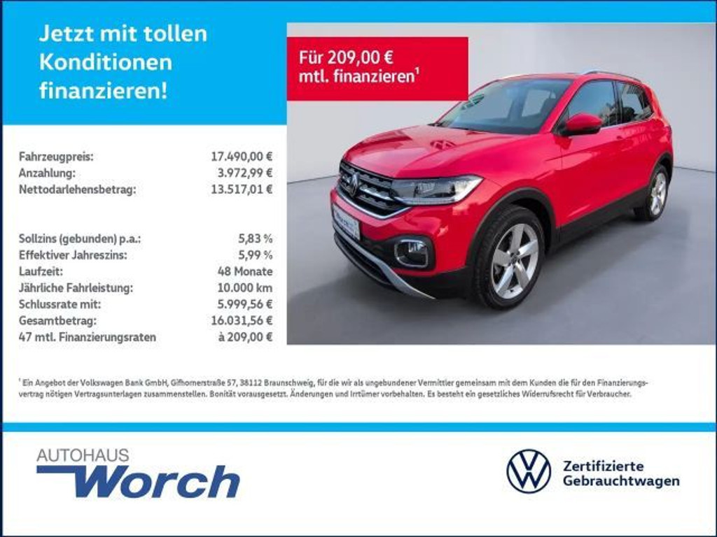 Volkswagen T-Cross Style 1.0 TSI