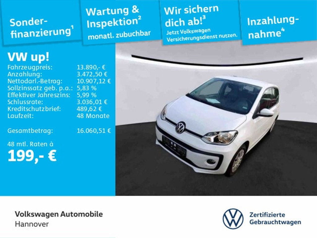 Volkswagen up! 1.0 Kamera SHZ PDC GRA Klima