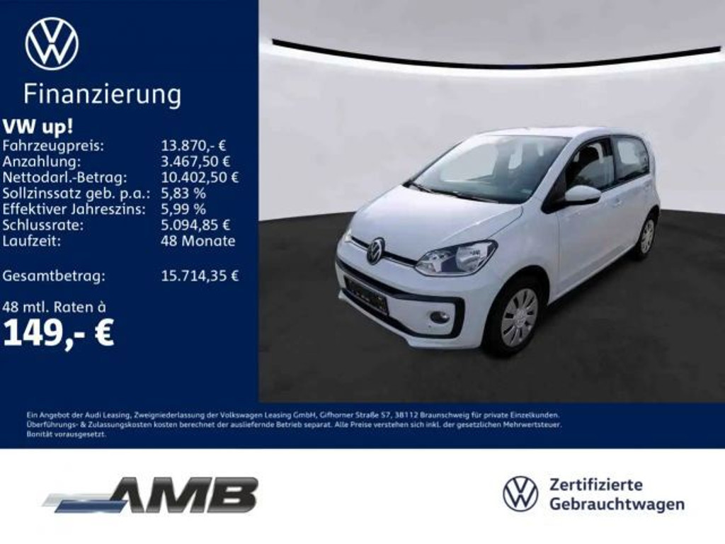 Volkswagen up! 1.0 Navi/Sitzhz/Climatronic/RFKam/PDC/4Türen