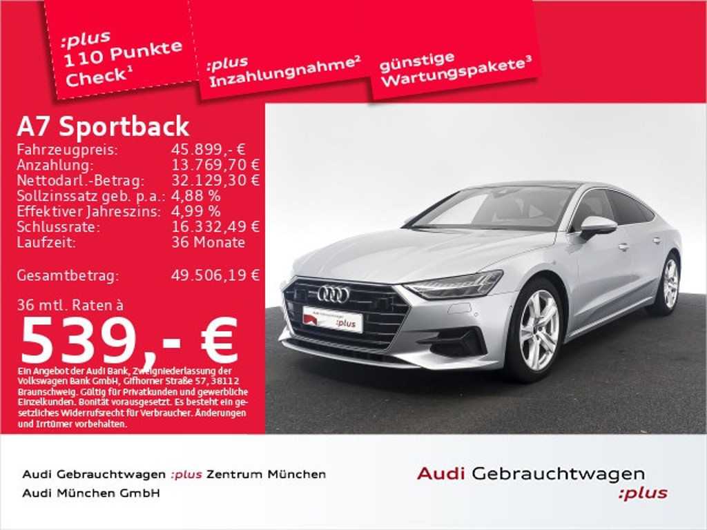 Audi A7 Sportback Quattro S-Tronic 45 TFSI